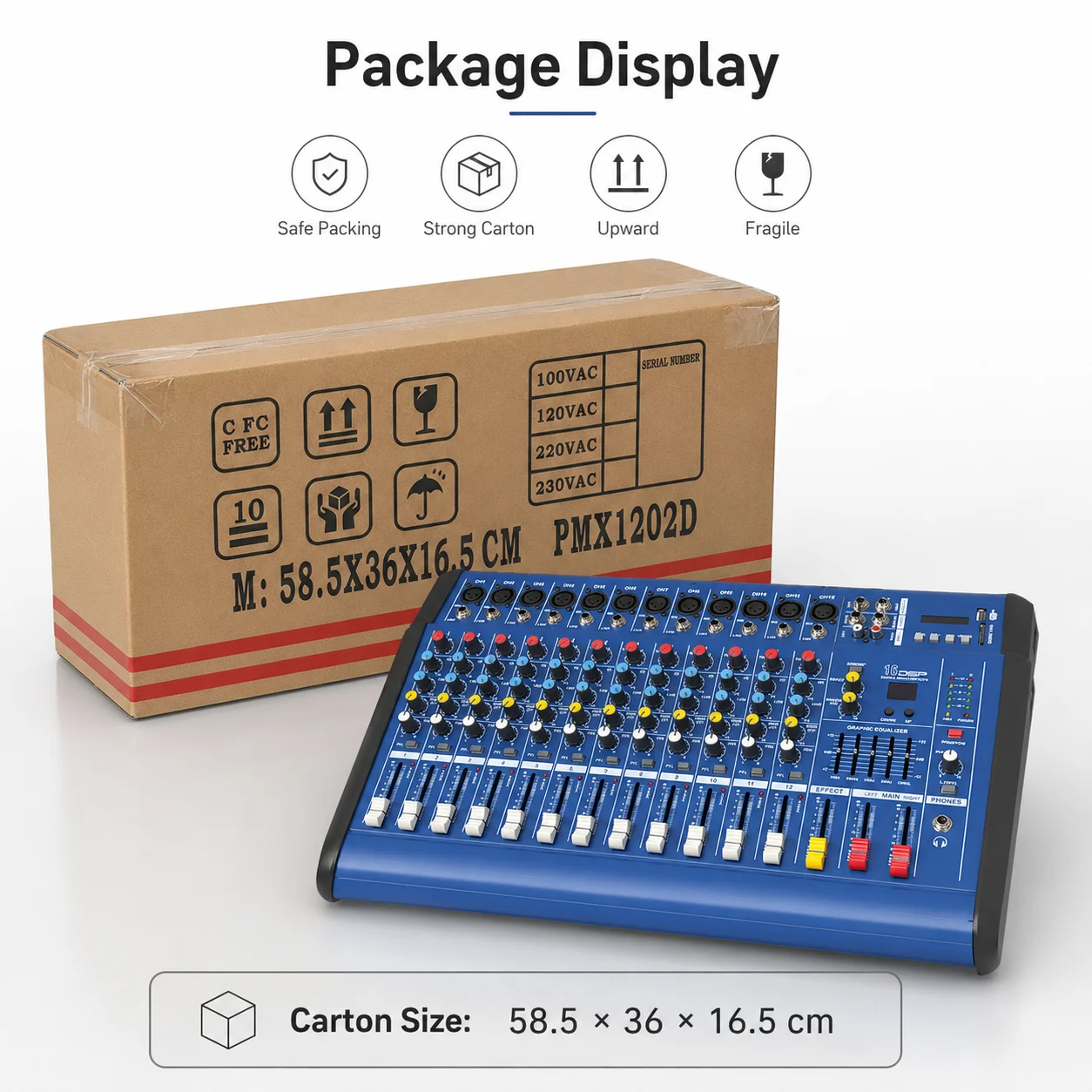 12 Channel Audio Mixer USB SD Player 16 DSP Effects 48V Phantom Power Sound Mixing Console for Karaoke Stage Live view 5