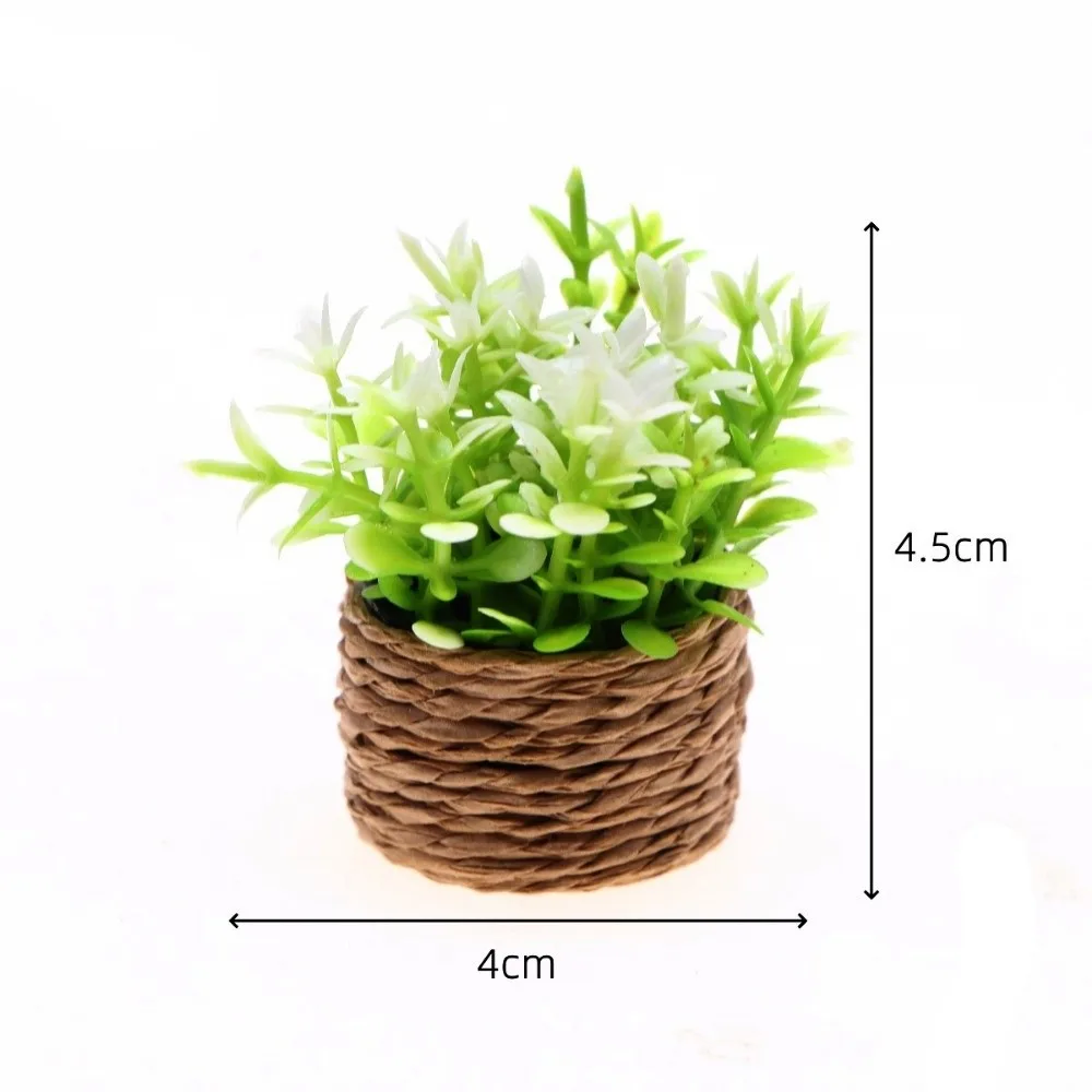 1:12 Dollhouse Miniature Plant Plastic Multistyles Finished Flower Mini Simulation Vase Potted Green Plants