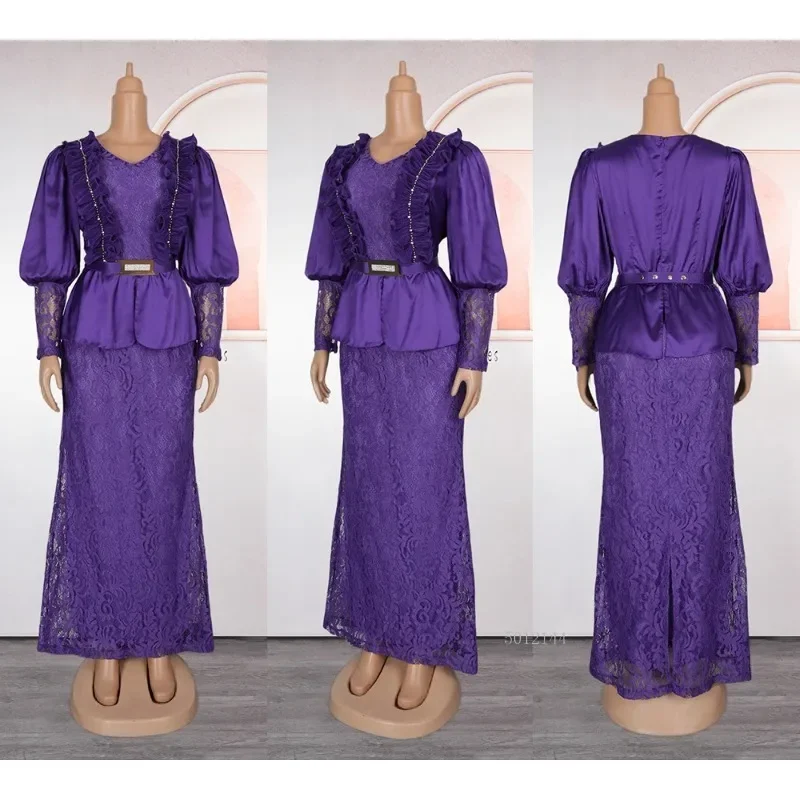 

Elegant African Dashiki Long Maxi Dress Turkish Style Muslim Fashion Abaya Kaftan Robe for Women Polyester New 2025