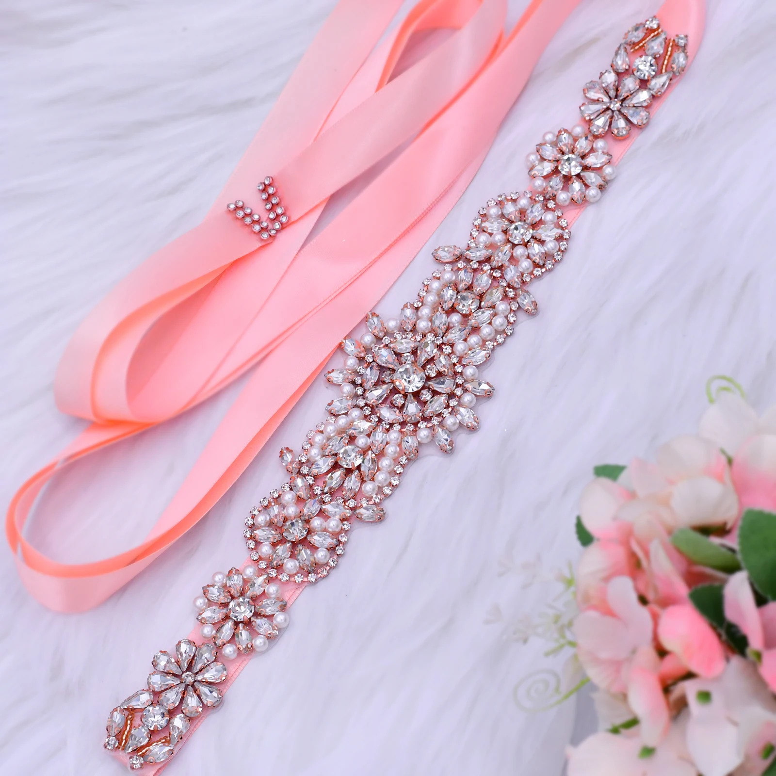 Pink Dress Belt for Women Crystal Belt for Party Dress Belt Pearl Wedding Sash for Bride Belt Bridal Sash Rhinestone Belt Female