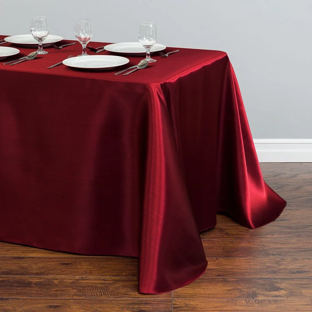145x275cm Rectangle Tablecloth Wedding Table Cover for Restaurant Banquet Anniversary Party Dining Satin Table Cloth Decoration