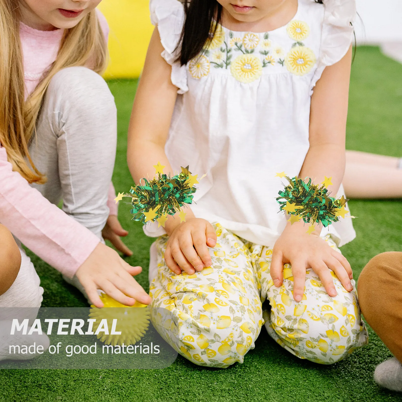 

6pcs Cheerleading Pompoms Children Hand Flowers Bright Durable Reusable Cheerleader Accessories For Dance Squad Sports Events