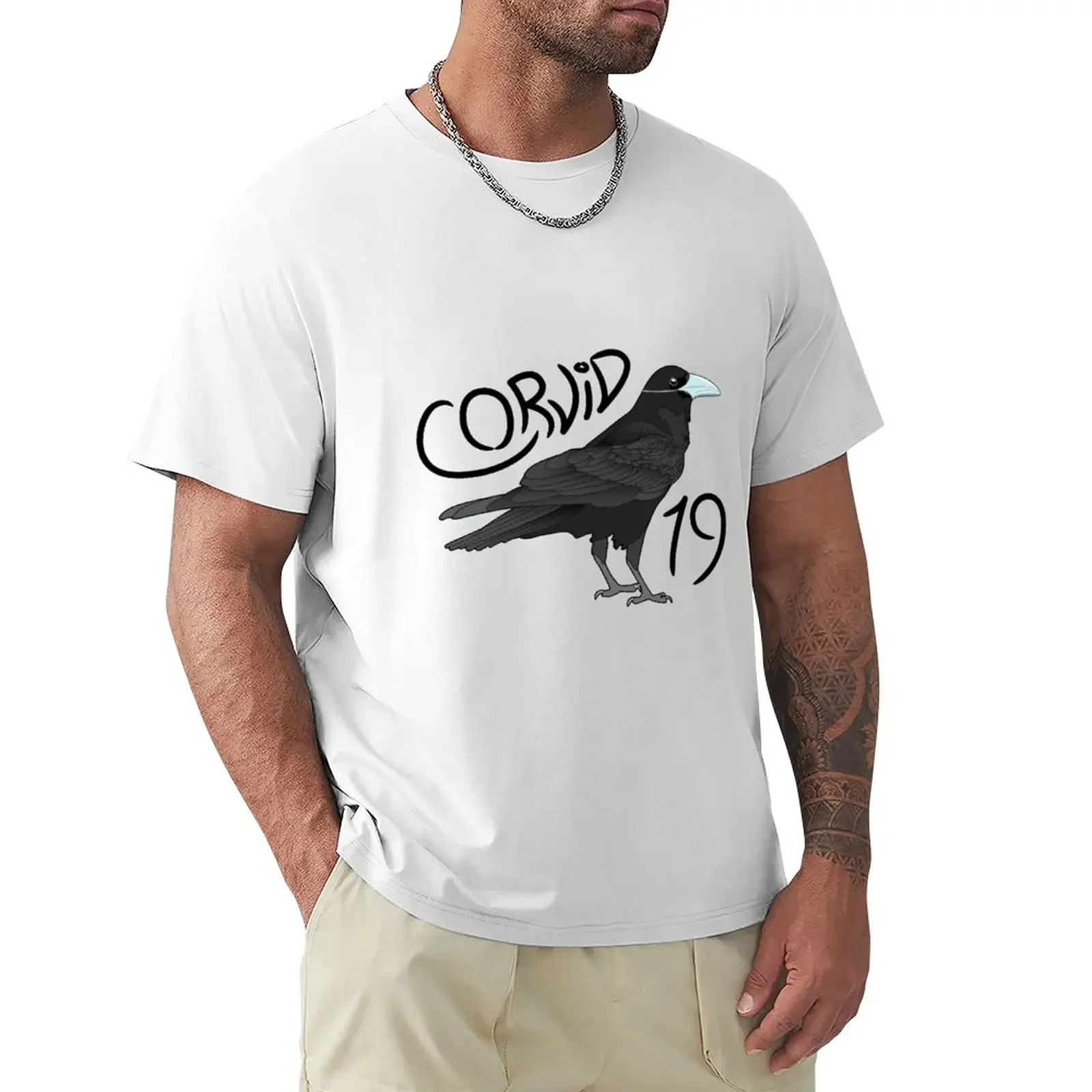 CORVID-19 T-Shirt summer top aesthetic clothes t shirts for men cotton funnys sweat anime clothes Men's cotton t-shirt