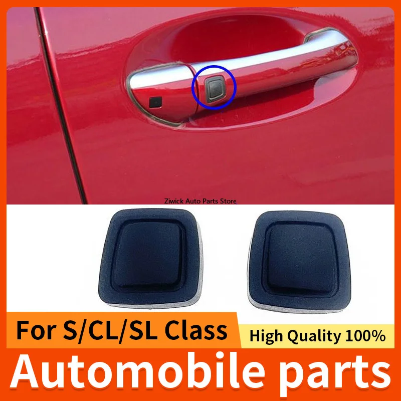1x Door Handle Keyless Entry Button Black Little Cover for Mercedes-Benz S / CL / SL Class W220 C215 SL350 Handlebar Sticker