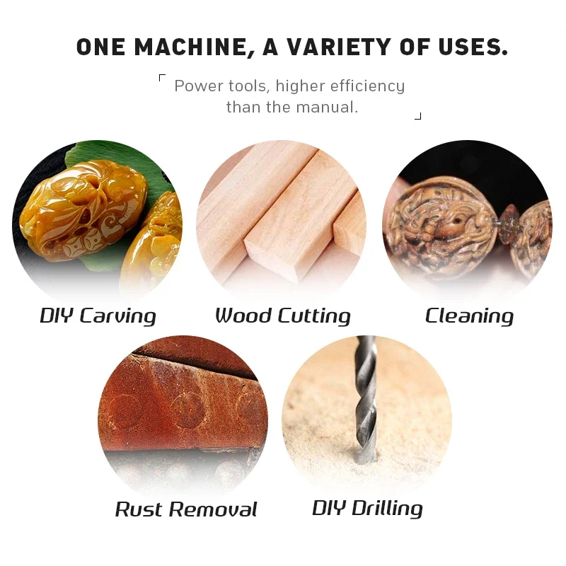 전기 미니 드릴 조각기, 회전 도구, 연마 연마기, 가변 속도 드레멜 조각 펜, 액세서리 포함, 130W 전력