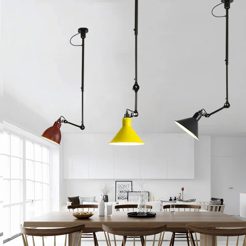 

Simple, creative, and personalized restaurant light with telescopic rocker arm and long arm industrial style pendant light