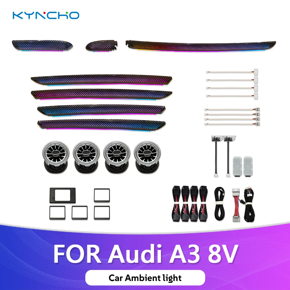 KYNCHO For Audi A3 8V S3 RS3 Right-hand Drive Dedicated Version Car Ambient Light Kit Auto Interior Lighting Symphony 64 Colors