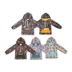 Children Boutique Clothes Long Sleeve Shirt Camouflage Print Hooded Top Kids Boys Clothes