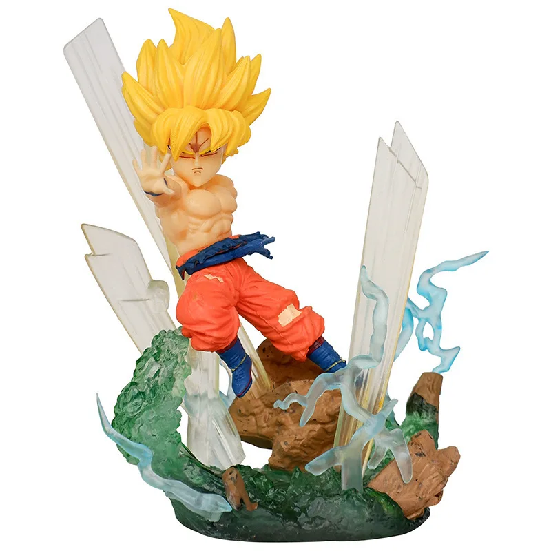 سلسلة Dragon Ball GK G5 الصفراء - جوكو ذات الشعر الأسود فيغيتا وفريزا، حلي هيكل السيارة القابلة للجمع 10.5 سم PVC محاصر