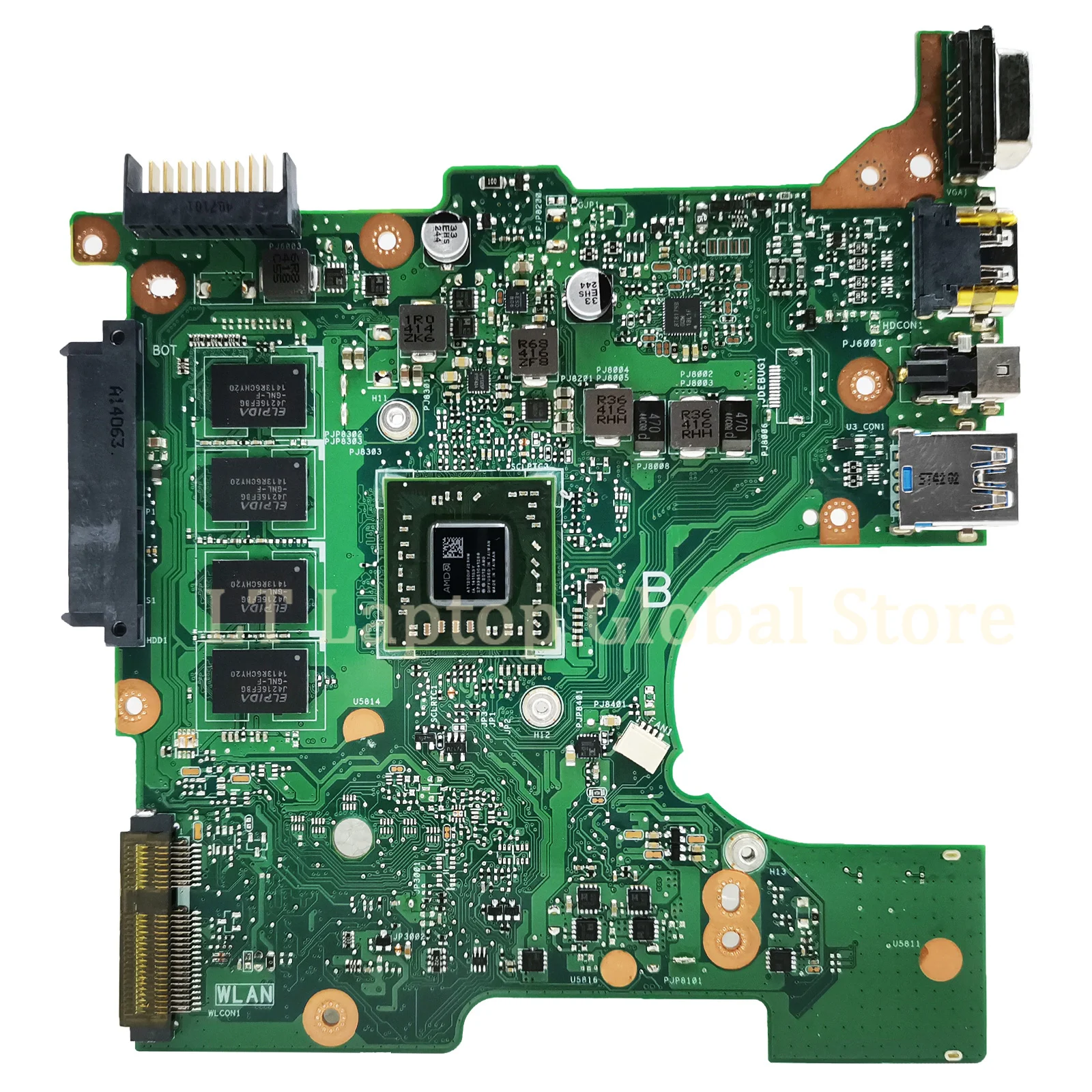 X102BA Mainboard For ASUS X102BA X102B Laptop Motherboard with A4-1200 CPU 2G/4G-RAM 100% Test work