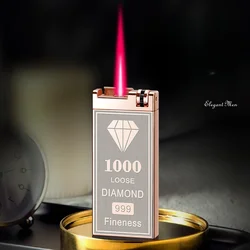 Creative Double-plated Red Flame Windproof Inflatable Lighter, Induction Roller Electronic Ignition, Exquisite Men's Gadget