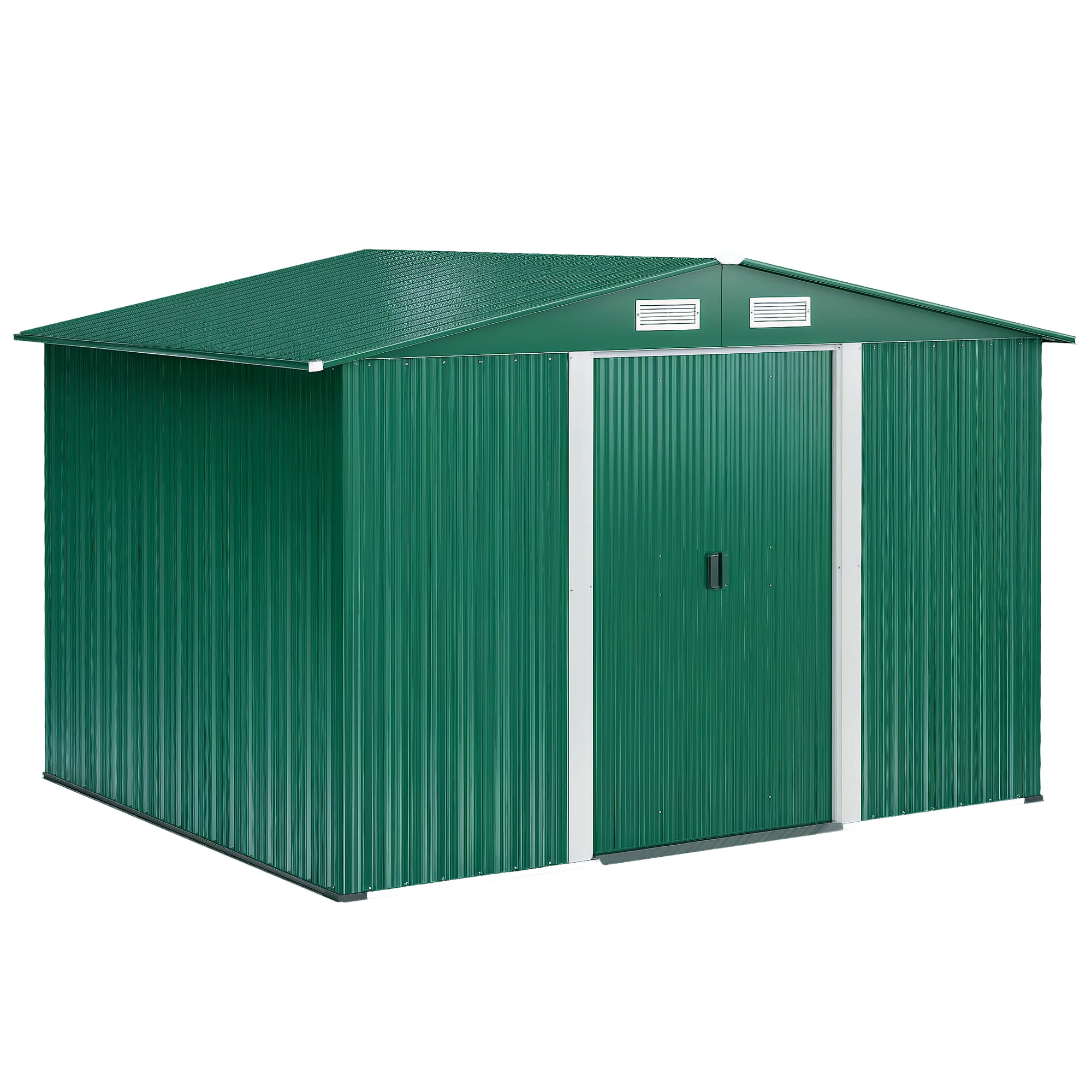Outsunny Cobertizo Metálica tipo Caseta de Jardín Terrazas Galvanizado Almacén para Herramientas Jardinería 258x206x178 cm