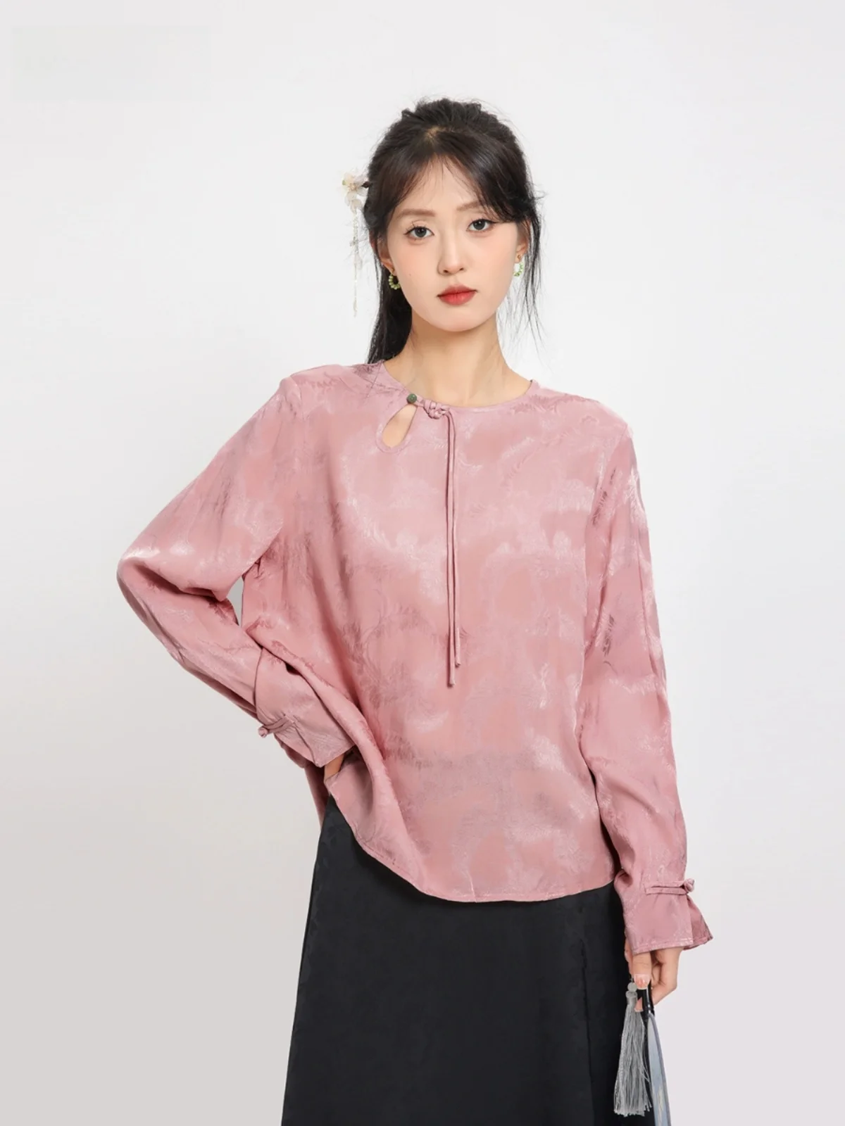 

Новая летняя женская тонкая длинная кофта в китайском стиле 2024 года, модная верхняя одежда, с вышивкой, круглый вырез, в стиле Prince Sweet Sle