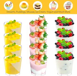 Party Disposable Plastic Dessert Cups Octagon Ice Cream Pudding Jelly Cups Party Dessert Cup