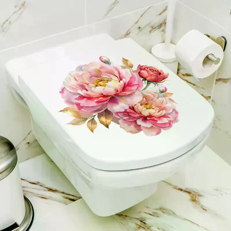 Waterproof Sunflower Green Plants Toilet Seat Sticker Self Adhesive Removable For Home Bath Decoration