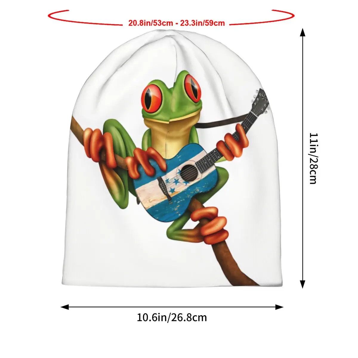 قبعات تزلج رقيقة للرجال ، قبعات بونيه ، شجرة وضفدع يلعب الجيتار البيروفي ، الجمجمة والبيني ، الخريف والربيع