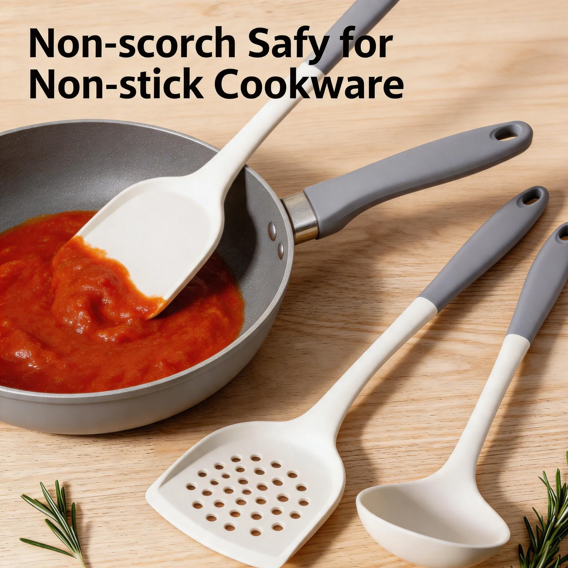 Kitchenware Set Food Grade Silicone Spatula Non-stick Pan Special High Temperature Resistant Kitchen Cooking Soup Spoon Colander