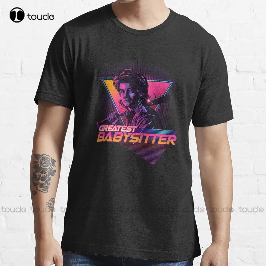 Greatest Babysitter Trending T-Shirt Steve Harrington Pink Shirts For Men Fashion Design Casual Tee Shirts Tops Hipster Clothes