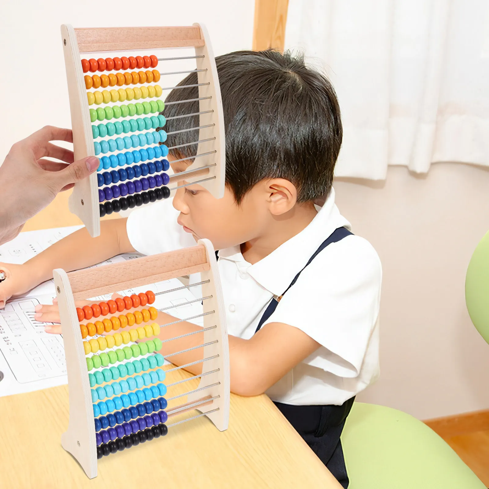 

Educational Abacus Wood Metal Material Kids Arithmetic Calculation Cognition Learning Counting Tool Wood Abacus