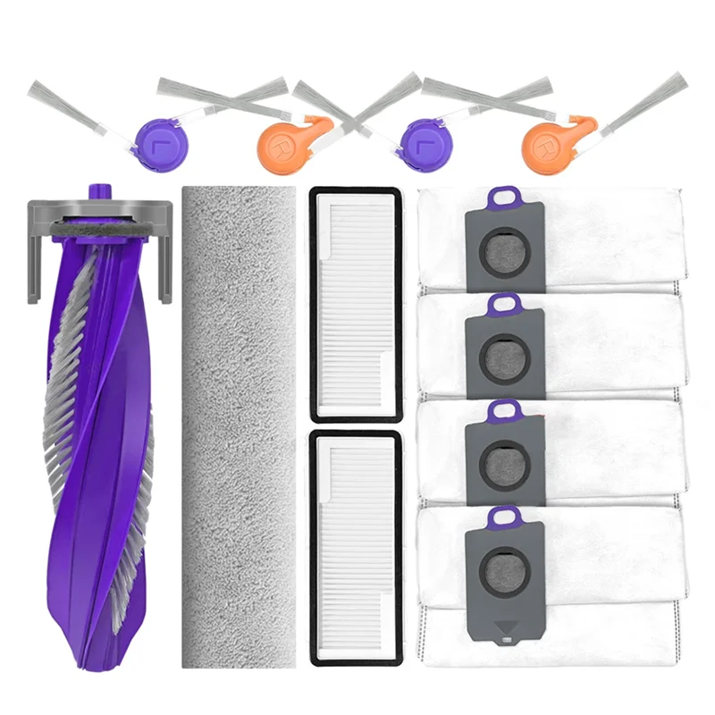 Запасные части ABSPO, совместимые с аксессуарами Narwal Flow, основная щетка, фильтр Hepa, мешок для пыли, сменный набор ткани для швабры