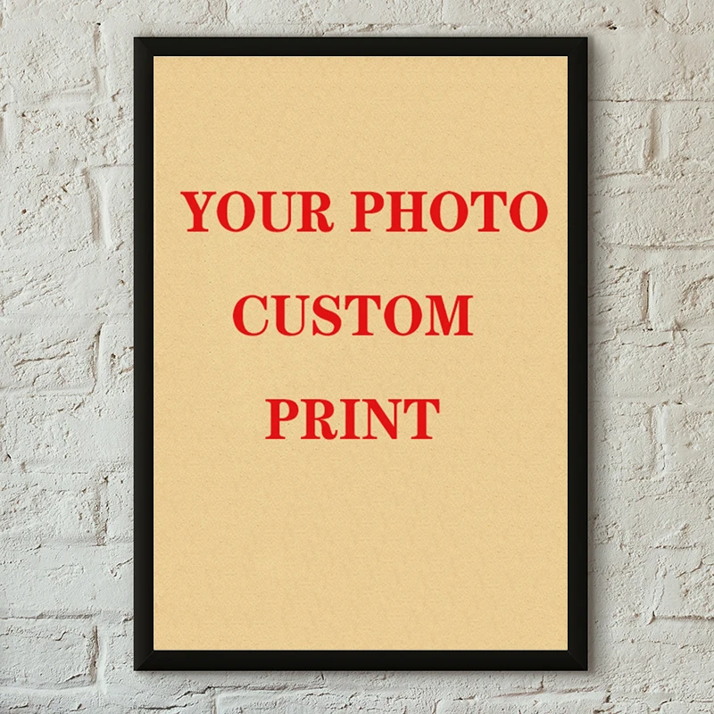 Custom Poster Customized Your Picture Kraft Paper Prints Personalized Vintage Home Room Bar Cafe Art Wall Decor Retro Painting