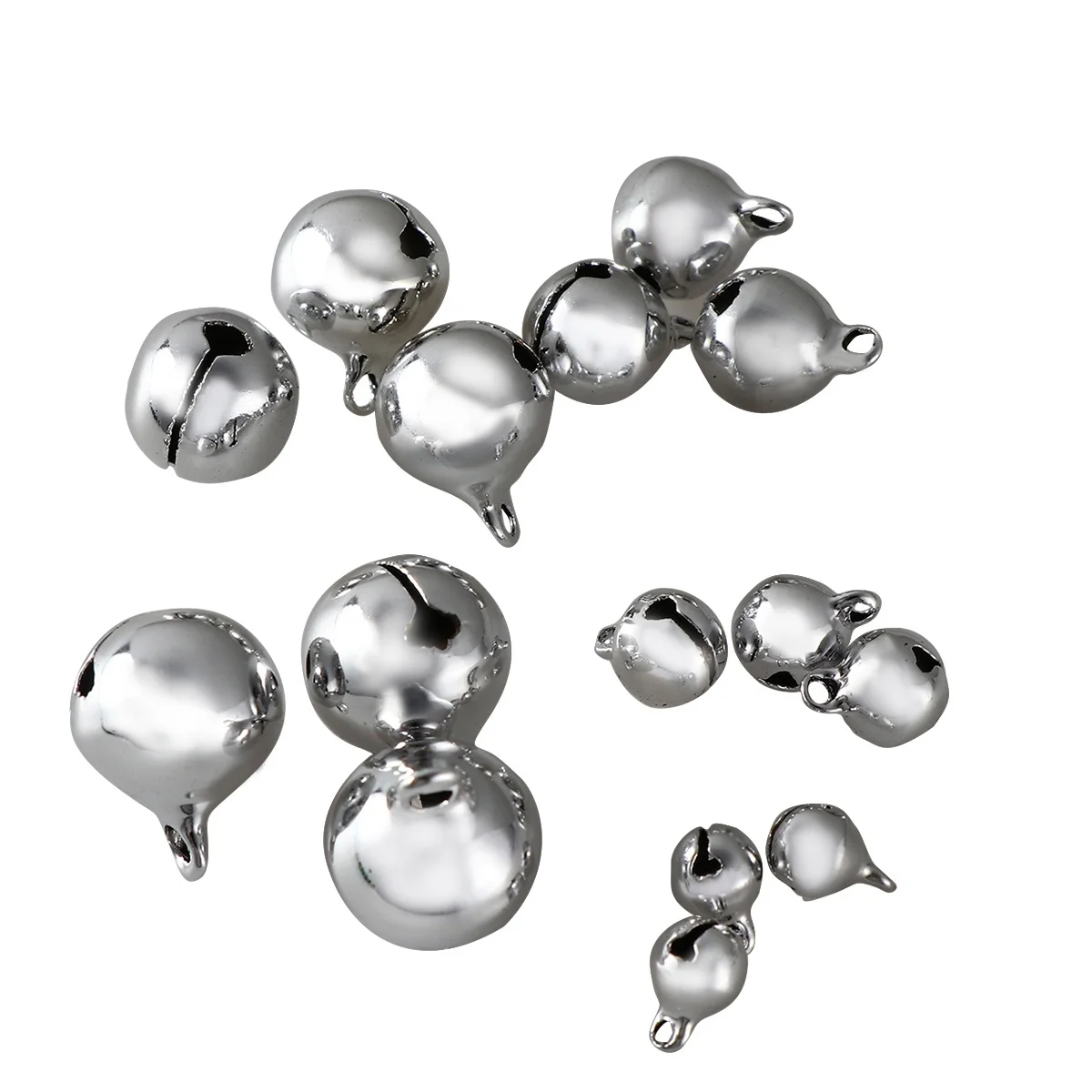 

100Pcs Pet Bells for Small Dogs Puppy Collar Silver Slotted Adorable Durable Walking Jogging Photo Taking Decor