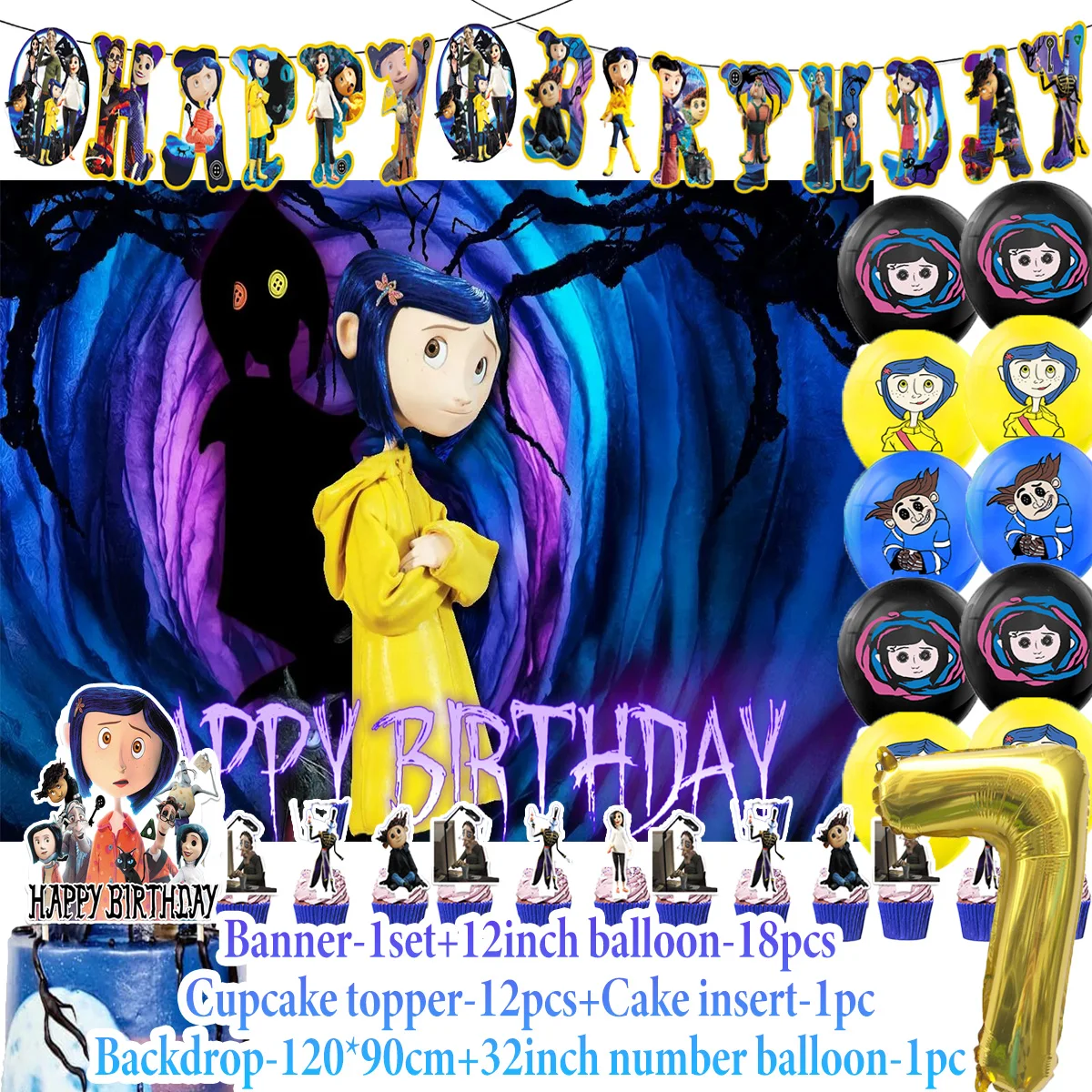 ديزني كورالينز موضوع الاطفال حفلة عيد ميلاد لوازم أنيمي اللاتكس بالون كعكة توبر راية خلفية الديكور استحمام الطفل الدعائم #3