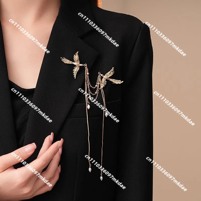 New Chinese-style phoenix brooch, high-end exquisite fashion national style fringed corsage national style accessories