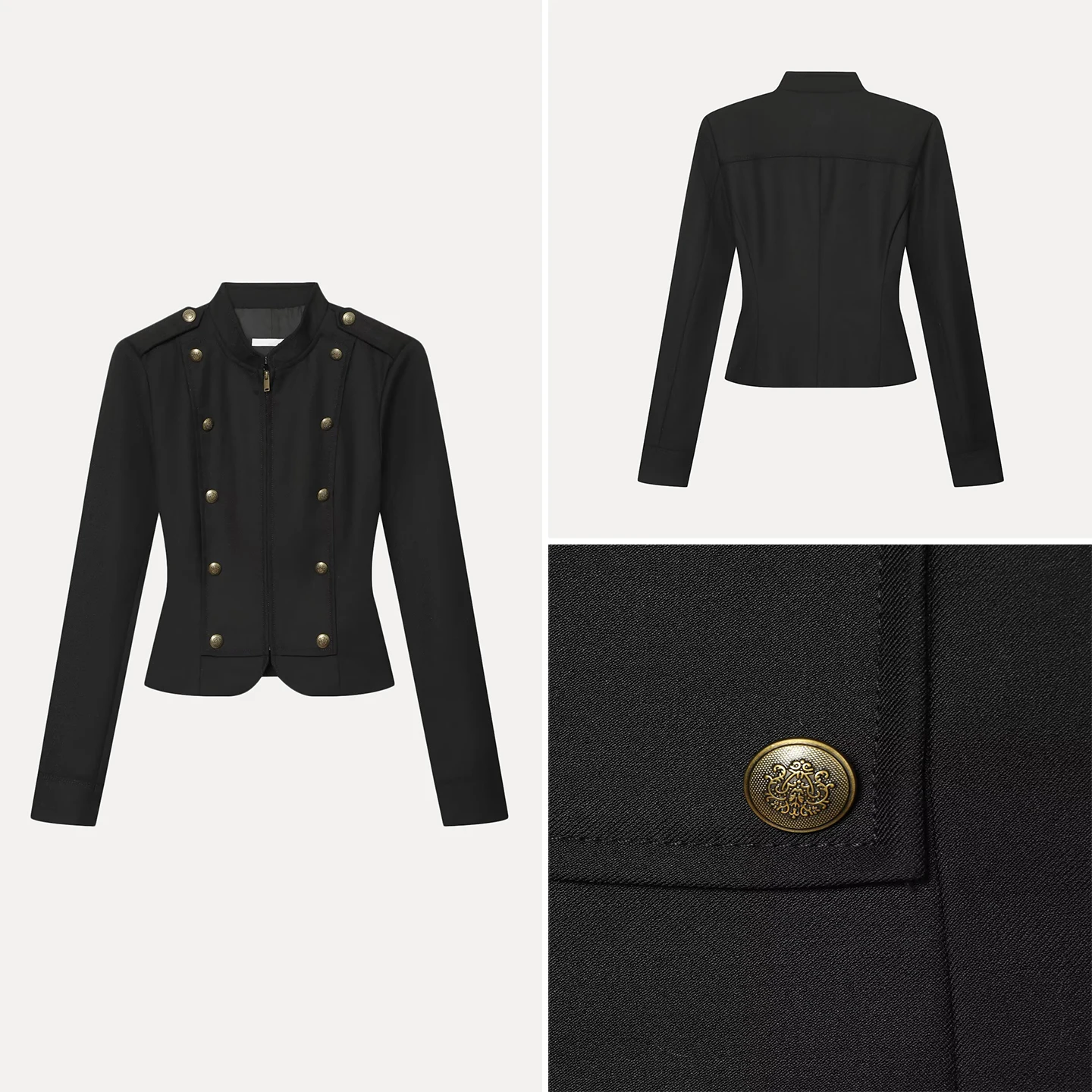 Fashionable Short Coat Women's Autumn Wear 2026 Versatile Napoleon Button Decorated Personalized Style Zadata Standard Fit