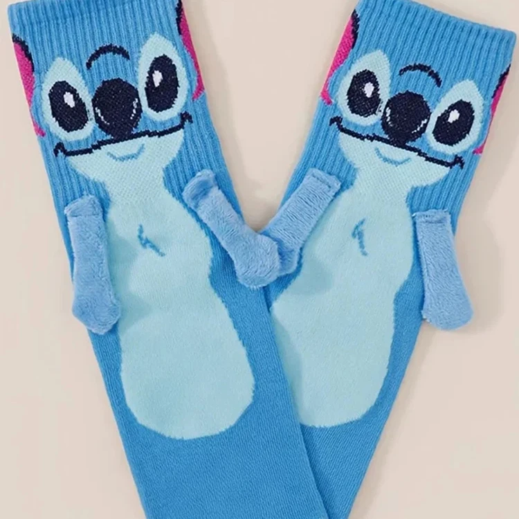 غرزة المغناطيس اليد في اليد جورب الكرتون متعة الموضة لينة مريحة الإبداعية الكبار الأطفال عيد الميلاد تخزين لعبة هدية