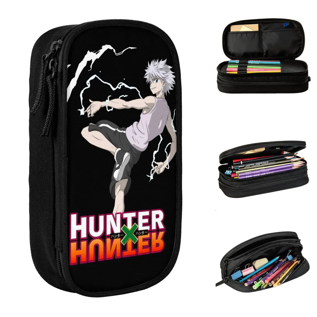 Hunter X Hunter Kilua Pencil Cases Fun Pen Box Pencil Bags for Student Big Capacity Students School Gift Pencilcases