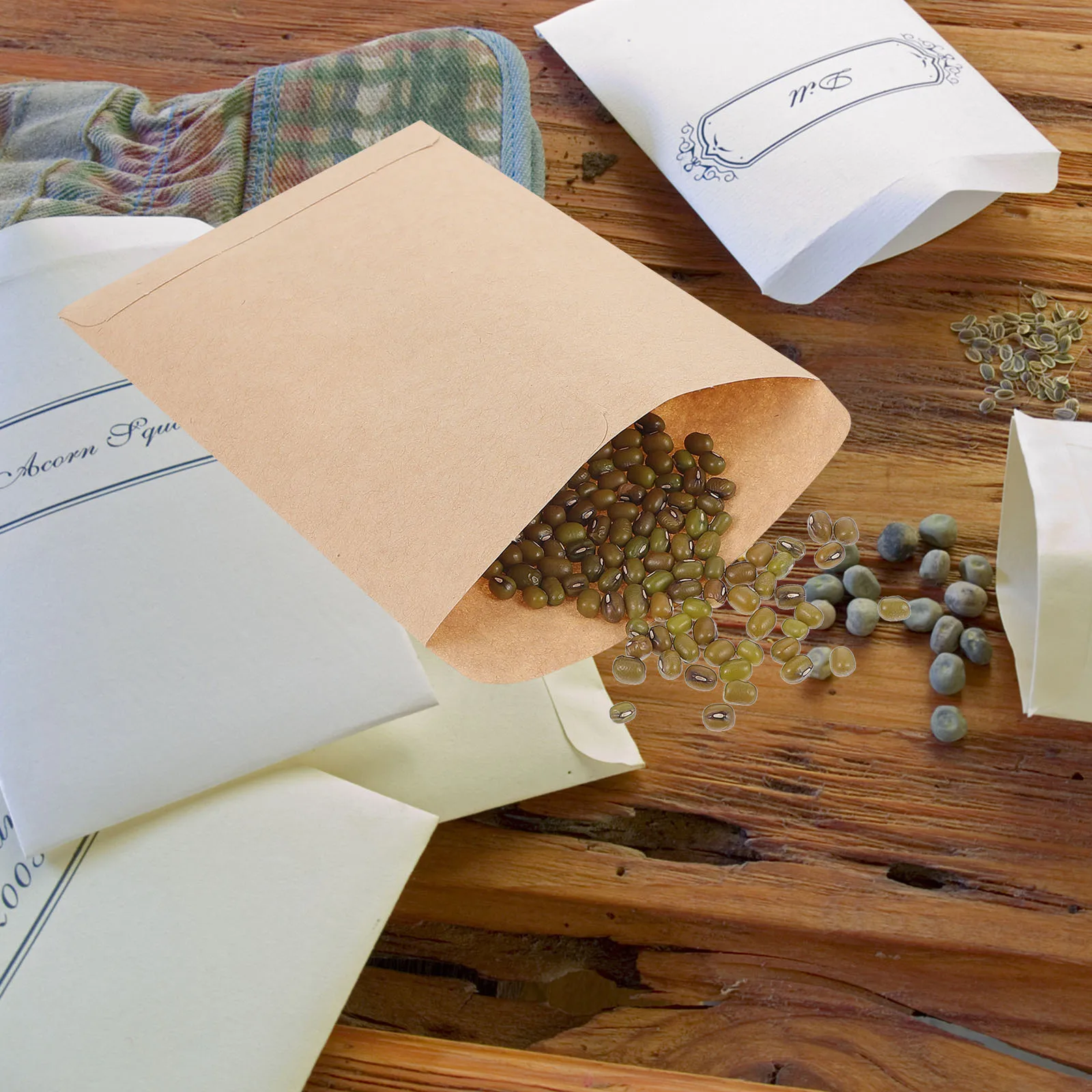 100pcs Seed Kraft Paper Packaging For Garden Storing Corns Small Envelopes Vintage Kraft Paper Bags Lightweight Storage Pouches
