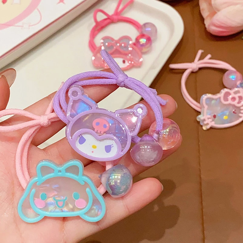 Attaches de cheveux de bande dessinée mignonne pour des femmes et des filles, bande de caoutchouc d'anime, anneau de cheveux à haute élasticité, accessoires de mode Kawaii, cadeaux