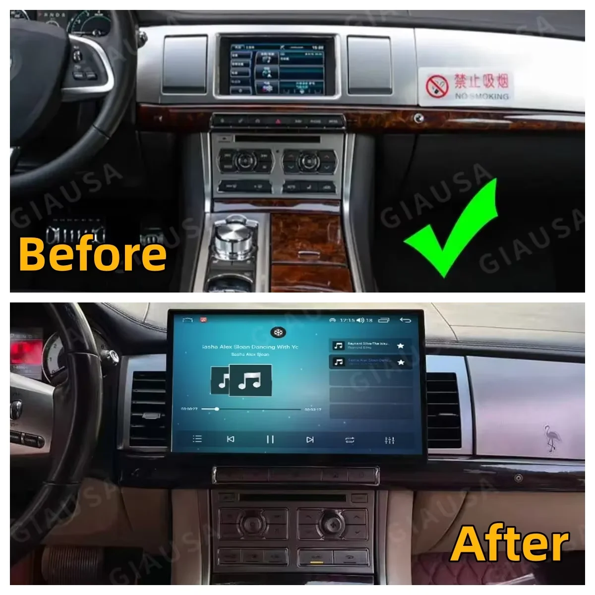 13.3 inch LCD Screen Car Radio Multimedia GPS 4G DSP For Jaguar XF  2008-2015 CarPlay Android 14  Auto Navigation Stereo BT WIFI