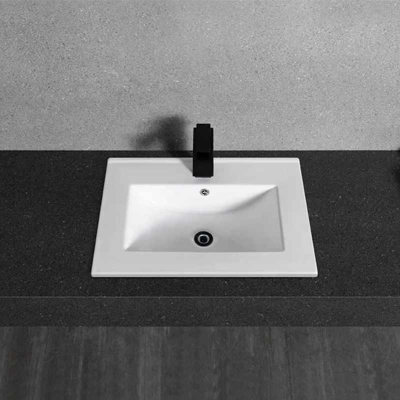 Hot Selling Modern Rectangular Cabinet Basin Pure White Drop-In Installation 5 Year Warranty Bathroom Sink Competitive Price