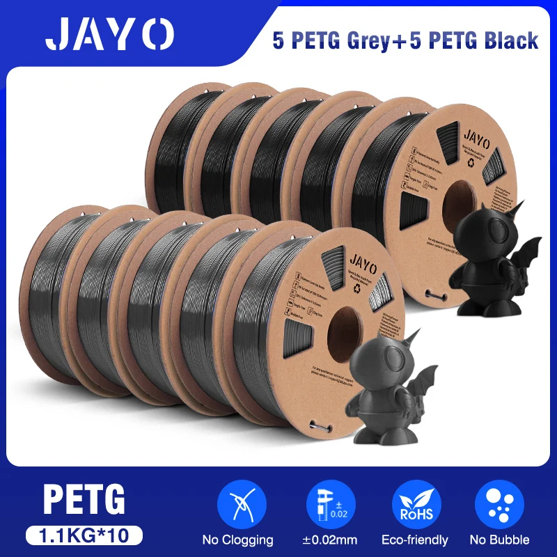 JAYO PLA/PETG/ABS/PLA PLUS/PLAMeta/PLAMATTE Filament 3D druck 1.75mm 10Rolls 100% No Bubble FDM 3D Printer Materials DIY Gift