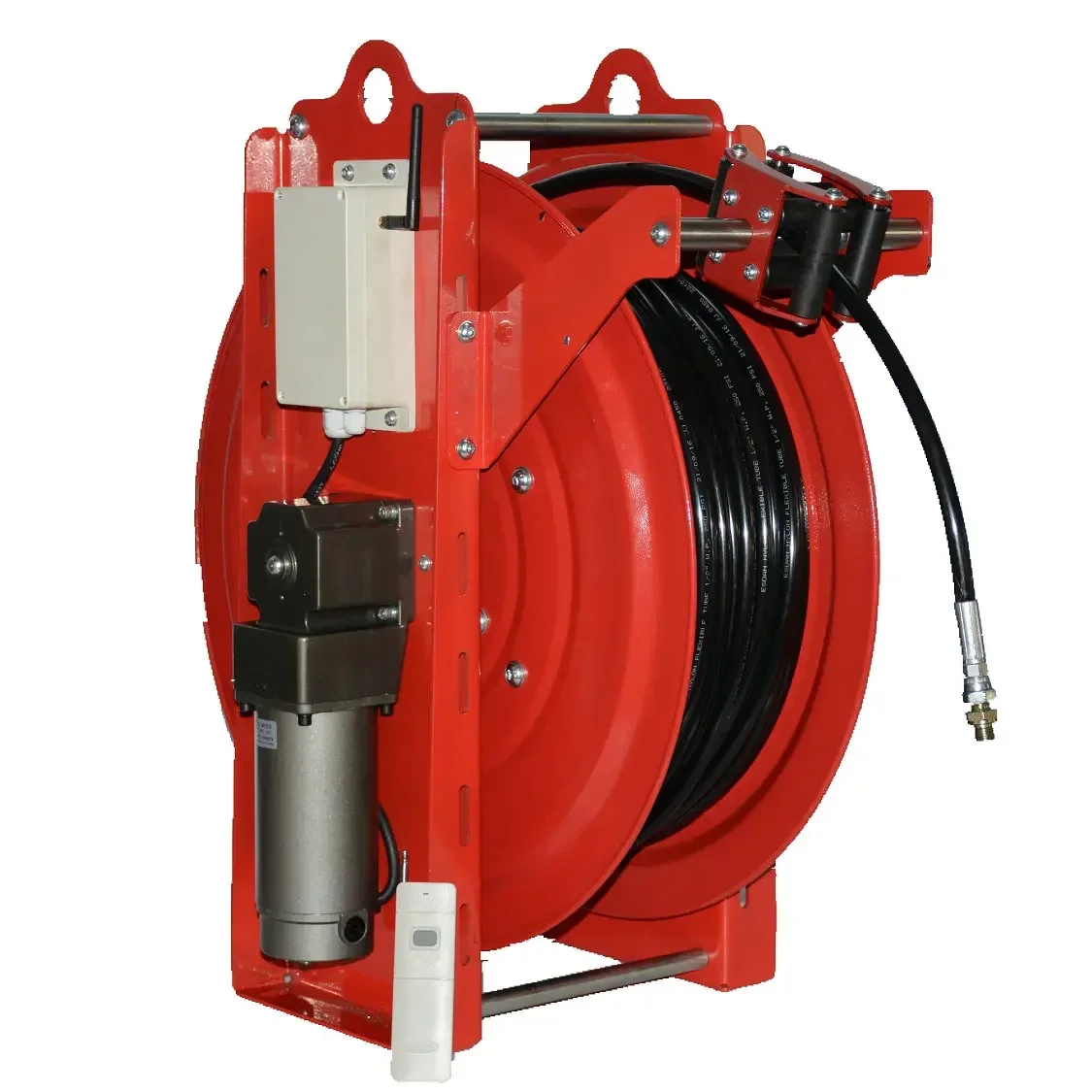 Carrete de manguera de manivela manual para vehículo, hidrante de incendio de niebla de agua de alta presión para lucha contra incendios en el bosque con Control remoto eléctrico