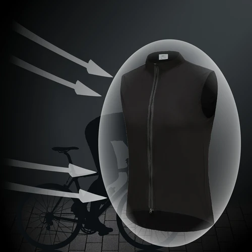 Imagen 2 del producto Rsantce hombres 3 + 1 bolsillo a prueba de viento impermeable ligero ciclismo sin mangas chaqueta Mtb bicicleta Jersey ropa chaleco reflectante