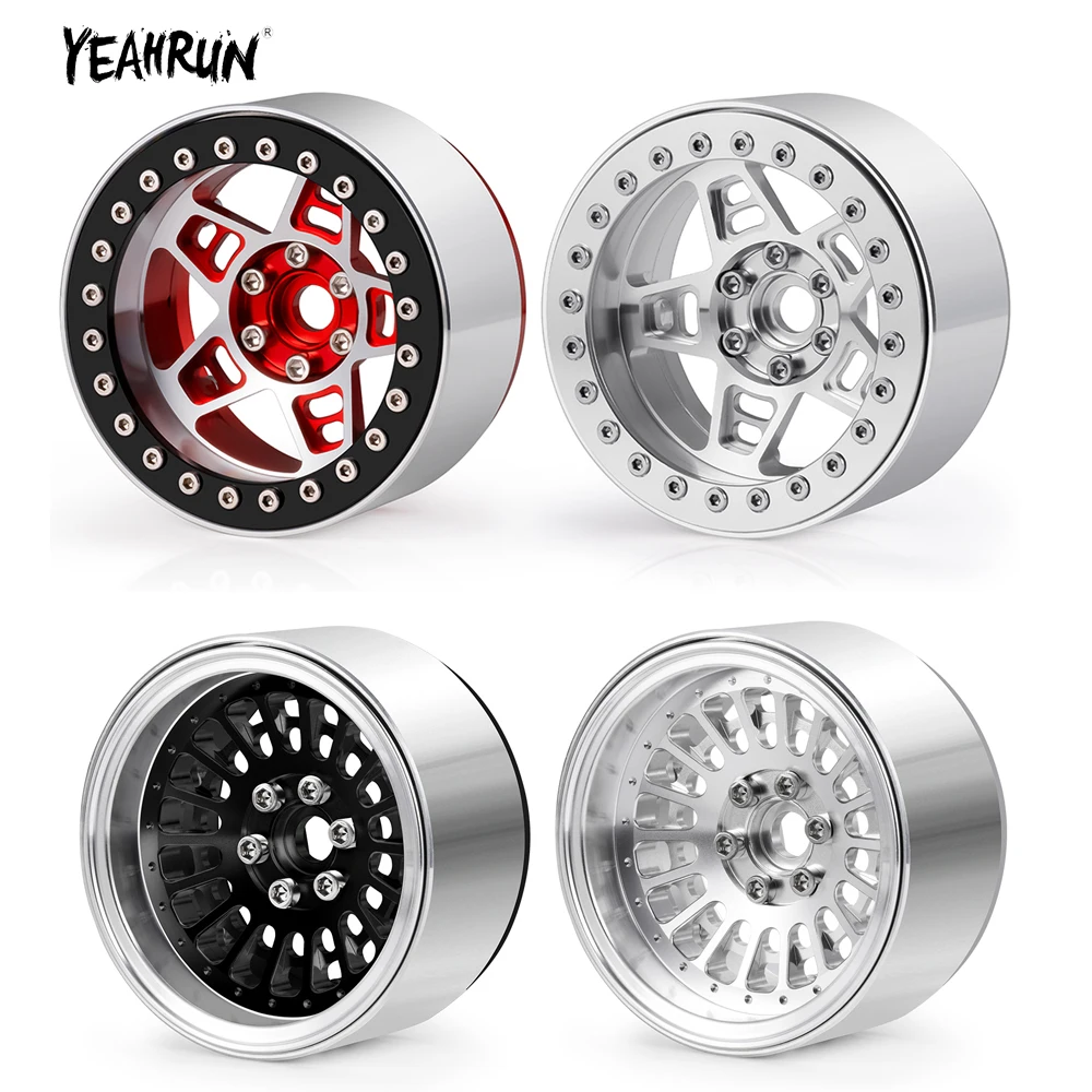 

YEAHRUN 4Pcs 2.2" Beadlock Wheels Rim for 1/10 RC Crawler Car Axial SCX10 90046 TRX4 TRX6 Upgrade Parts