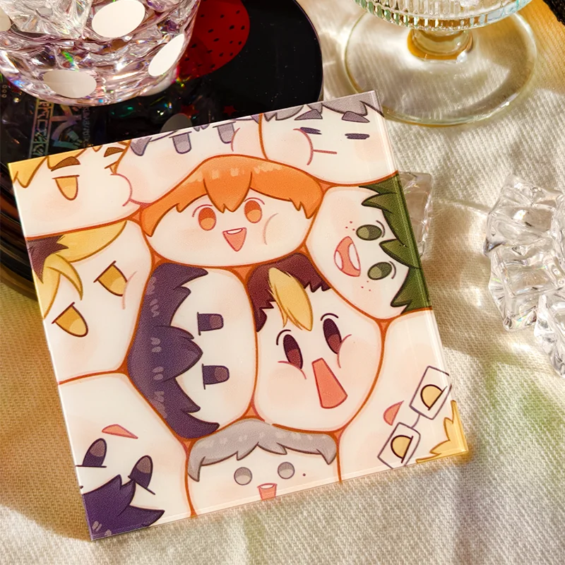 かわいいhaikyuuアニメコースター、qバージョンデスクトップ装飾、漫画の装飾、アクリル周辺ギフト、写真、10cm