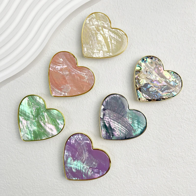 

Transparent Soncket Phone Talk Tok Heart-shaped Shell Mobile Phone Grip Luxury Heart-shaped Shell Drop Adhesive Electroplated