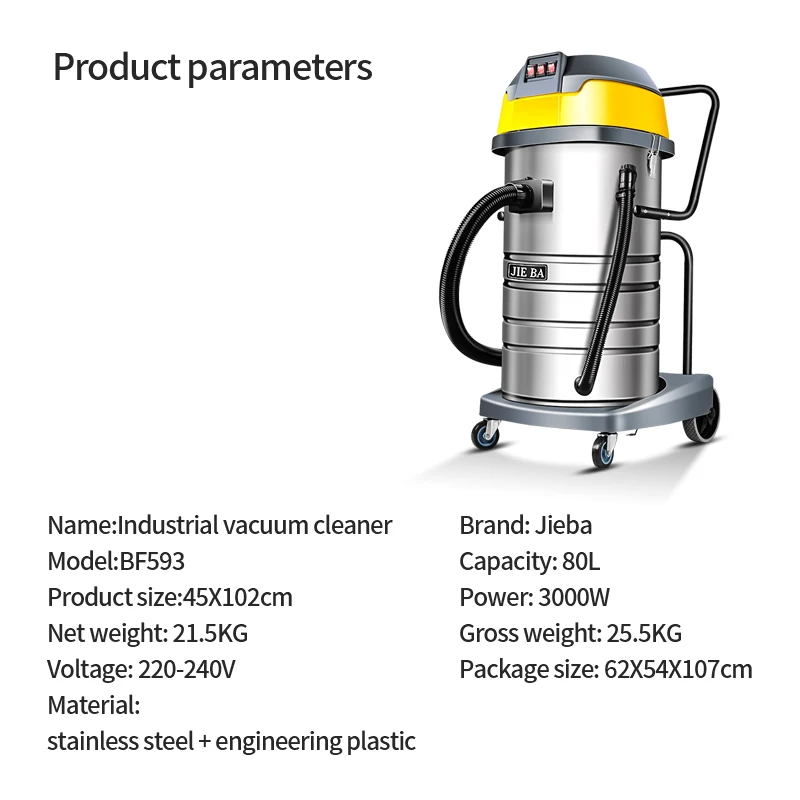 Popular Style Wet and Dry Industry Commercial Auto Vacuum Cleaner With Bag
