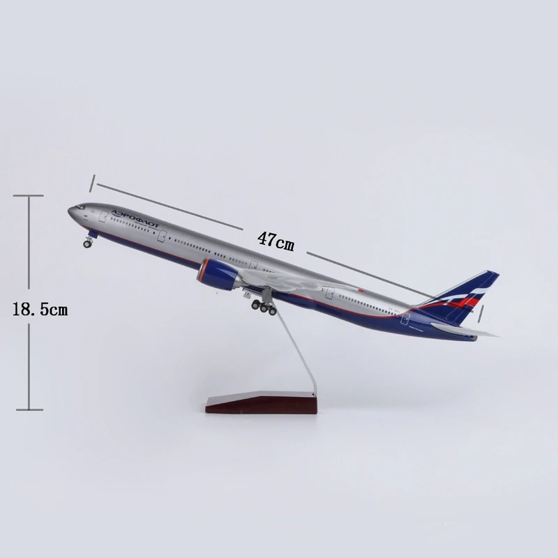 1:150 Scale 777 47CM Aeroflot Boeing 777 Airlines Diecast Model Aircraft Model Resin Material Simulation Collectible Gift