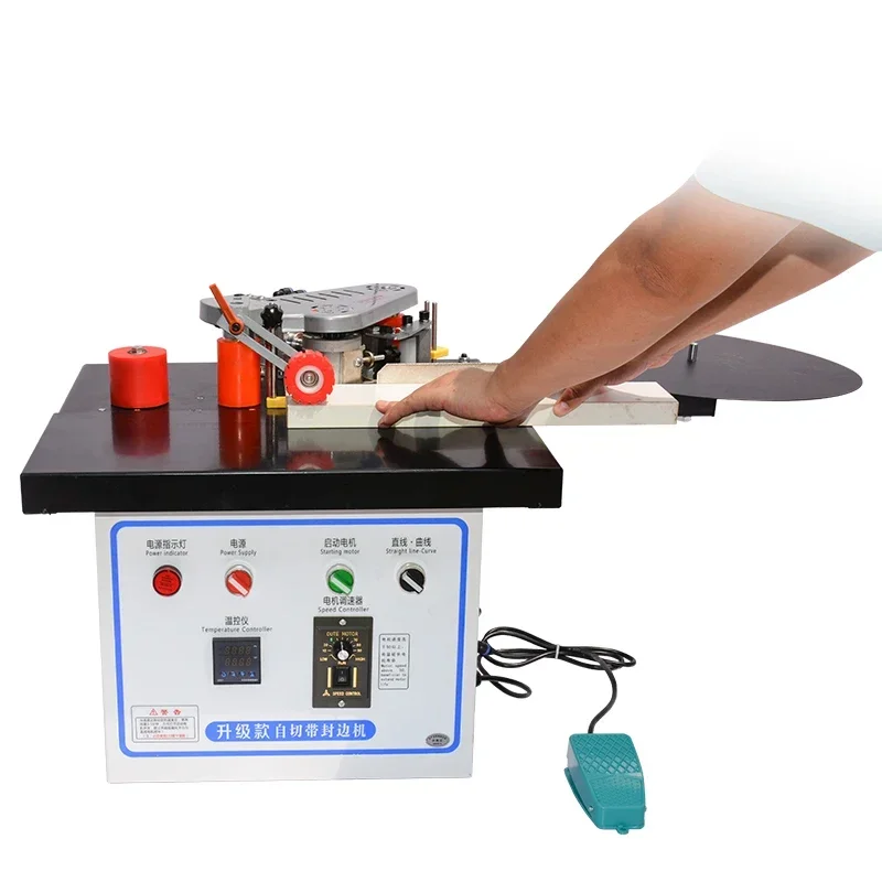 PVC Curved Small Portable Woodworking Automatic Edge Banding Machine Manual Mini Wood Motor 220V Trimming Gluing Machine 1000ML