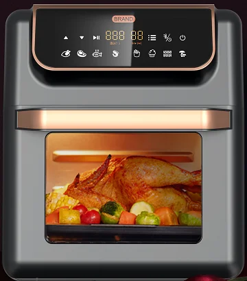 2025 عنصر تسخين الهالوجين الأكثر مبيعًا 1700 وات مع 12 دليل طهي مسبقًا 12 لتر فرن مقلاة هوائية