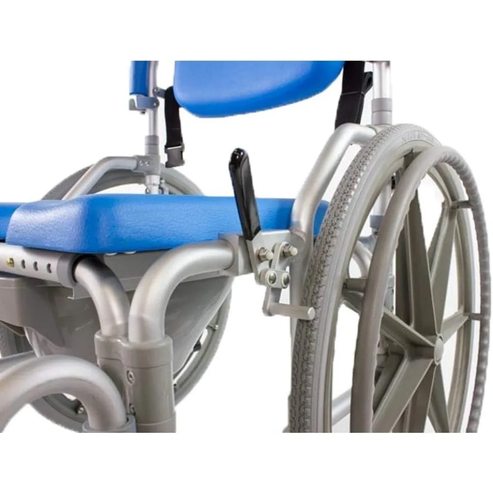 Bariatric Shower/Commode/Transport Chair, Heavy Duty 600lb Capacity, Padded, Retractable Arm and Foot Rests