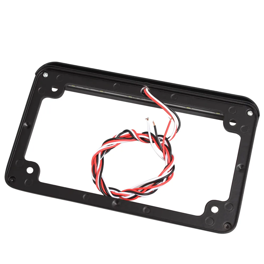 Motorcycle Black License Plate Frame W ith LED Turn Signal Indicator Light Bracket Accessorie For Honda /Suzuki/Kawasaki/ Harley