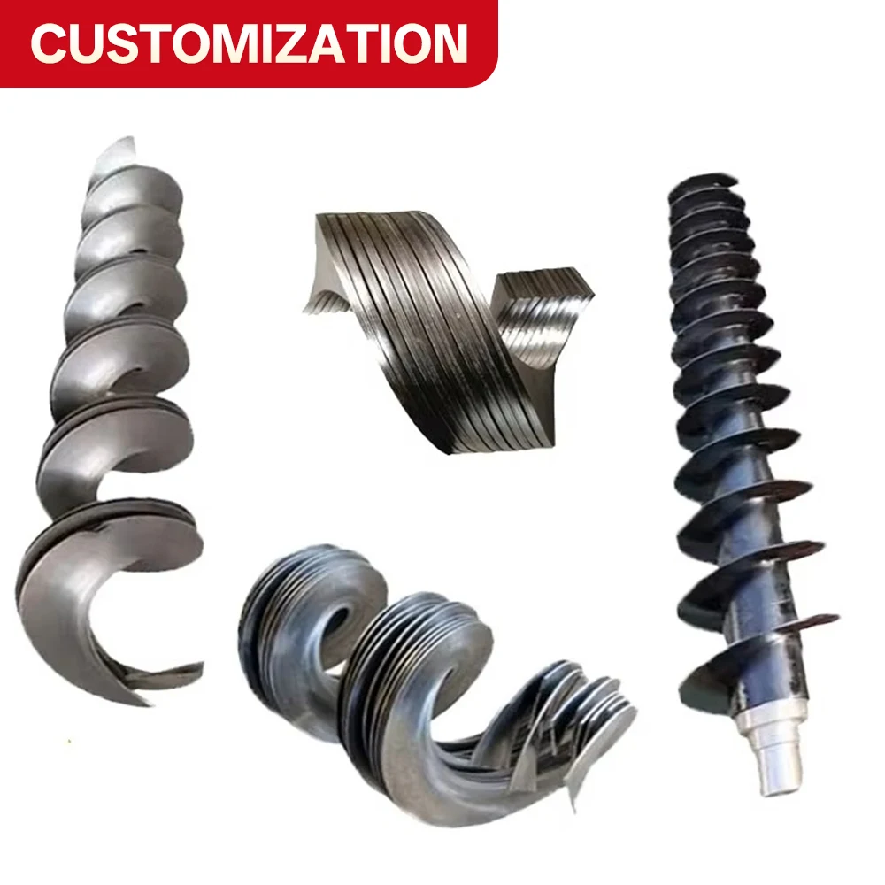 Custom Stainless Steel and Carbon Steel Spiral Pusher Blades Harvester New Spiral Blade Pusher Spiral Conveyor Spiral Blades
