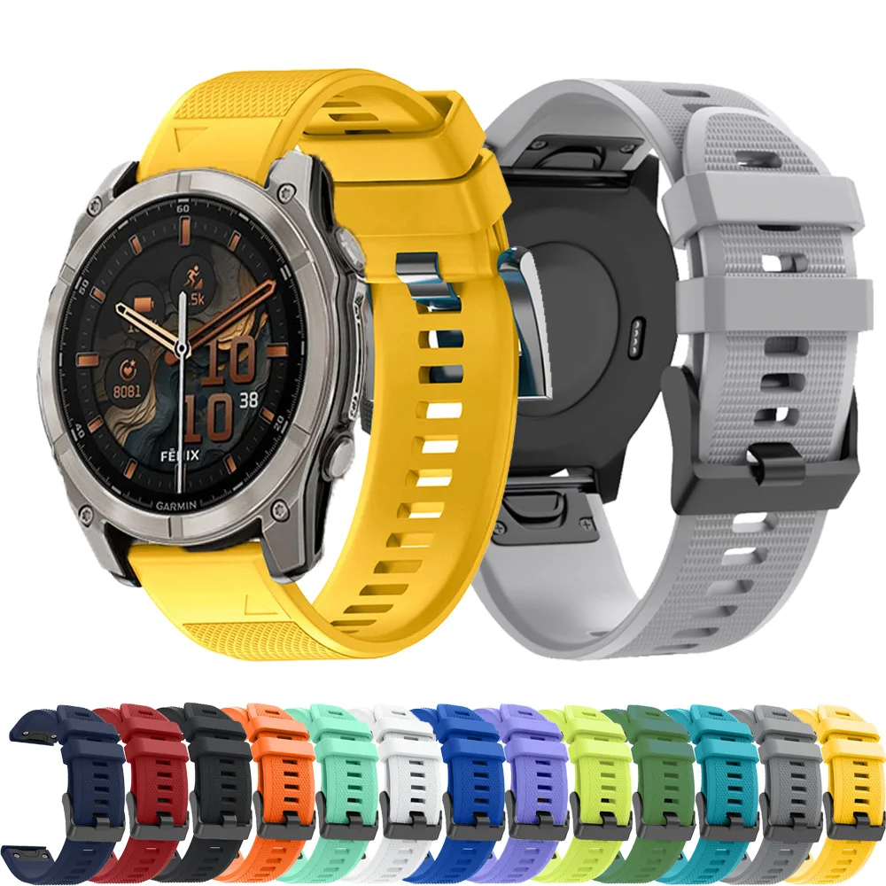 26mm/22mm Water proof Watch Strap For Garmin Epix Pro Gen 2 Fenix 5X 5Plus 6 6X 7 7X QuickFit Silicone Band Smartwatch Bracelet