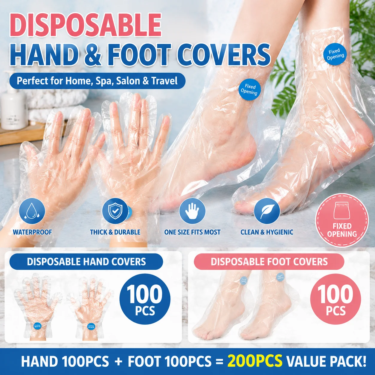 Thickened Clear Plastic Foot Mask Sleeves Disposable Socks for Foot Bath Moisturizing Exfoliating Shoe Fitting Cover